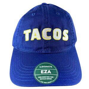 Tacodeli Tacos Legacy Baseball Hat Cap Strap Back Blue Embroidered Mens